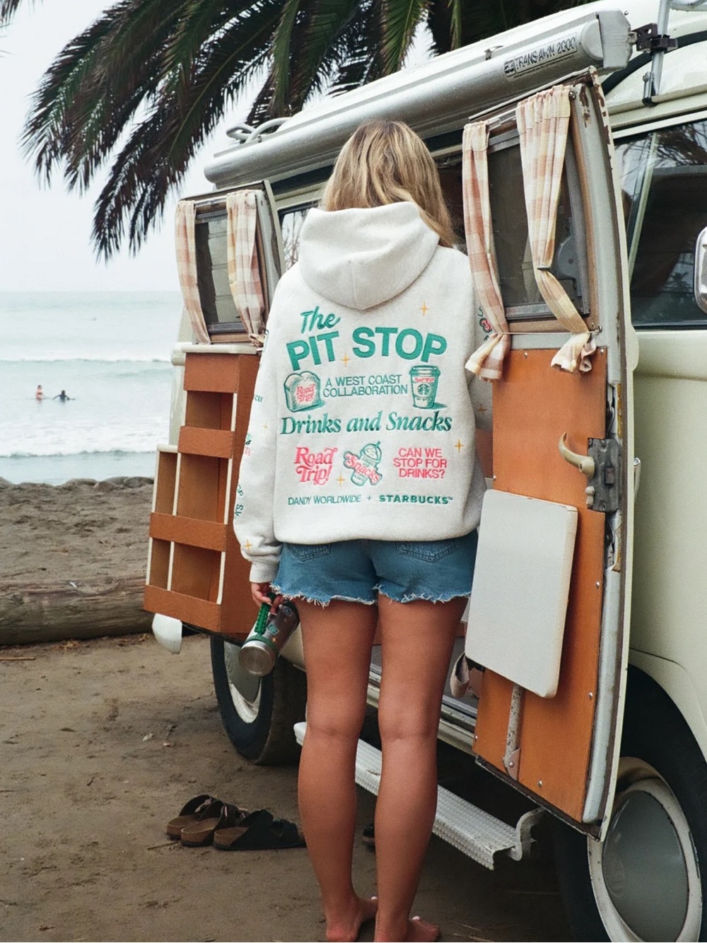 NEW DANDY WORLDWIDE + STARBUCKS™
"Pit Stop" Hoodie in Heather Grey L